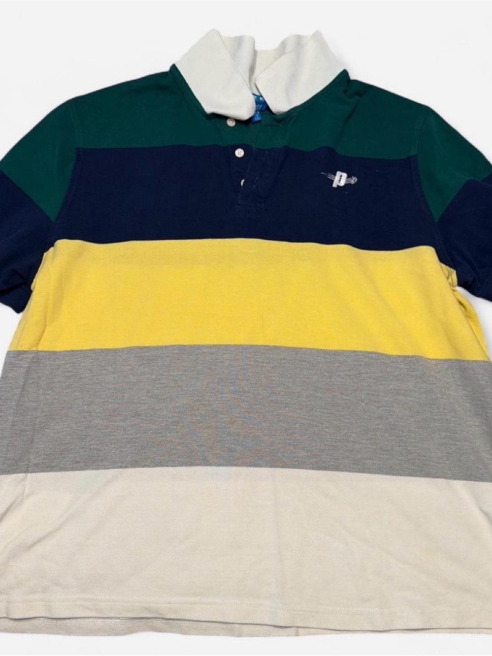 Vintage Prince Striped tennis 🎾 Polo - Green/Navy/Yellow/Gray/White